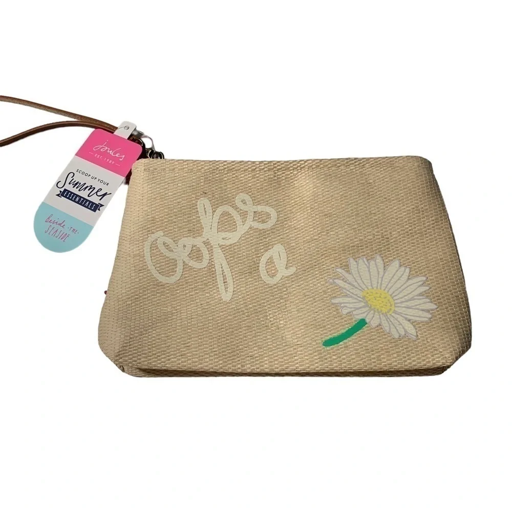 New Joules Oops A Daisy Summer Cosmetic Bag Brown BNWT